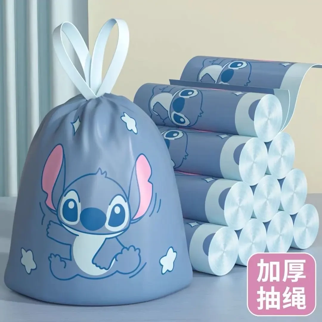 免撕垃圾袋家用特厚袋子抽绳手提式印花加厚厨房大号史迪仔宿舍