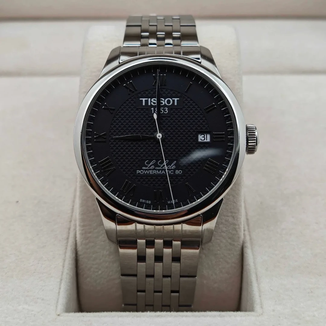 99新 Tissot/天梭 99新力洛克80机械男表经典黑色表盘表径39.3mm