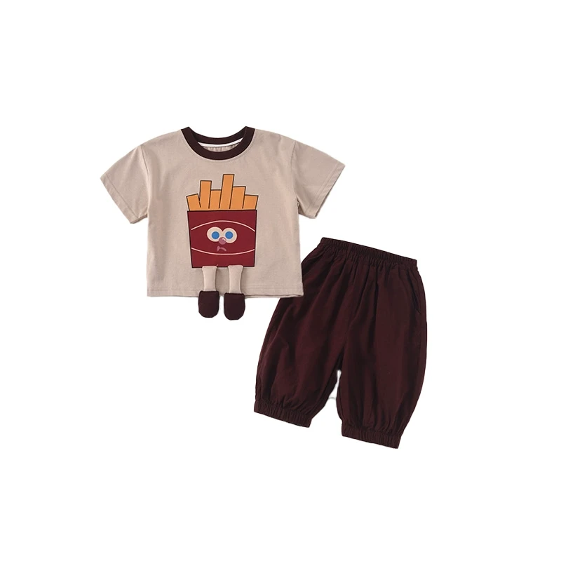 橘止皮【现货】儿童套装夏季男童休闲装两件套XT245518