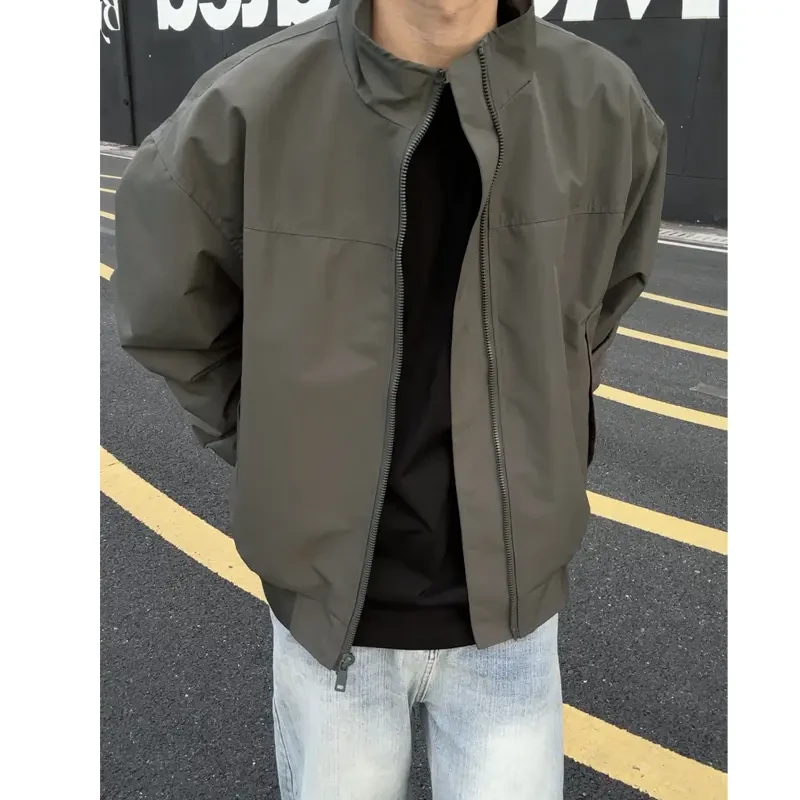 短款工装外套男秋季硬汉穿搭三防立领冲锋衣美式潮牌夹克