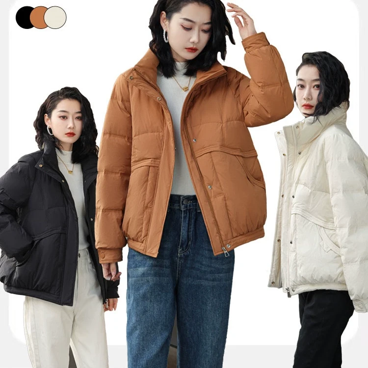橙子家剪标女装轻薄羽绒服女秋冬时尚宽松立领减龄小个子羽绒服