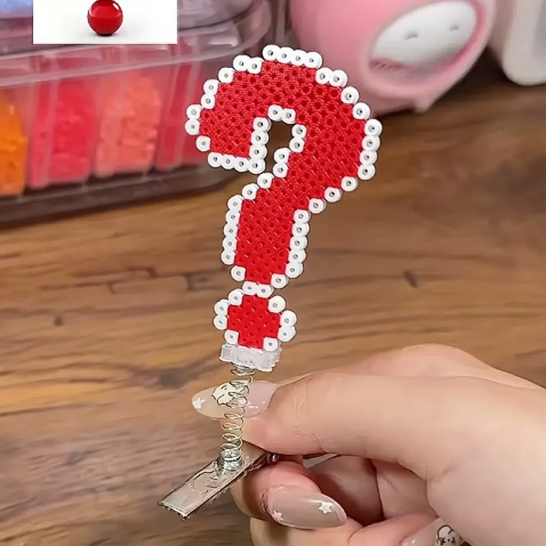 【百变】创意趣味问号亚克力弹簧发卡整蛊发饰可爱少女心发夹