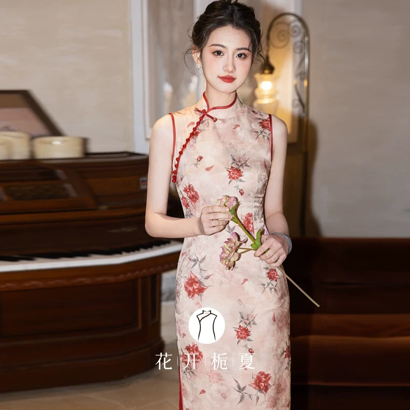 【红色玫瑰】无袖气质绝美旗袍新中式改良年轻款少女高级感