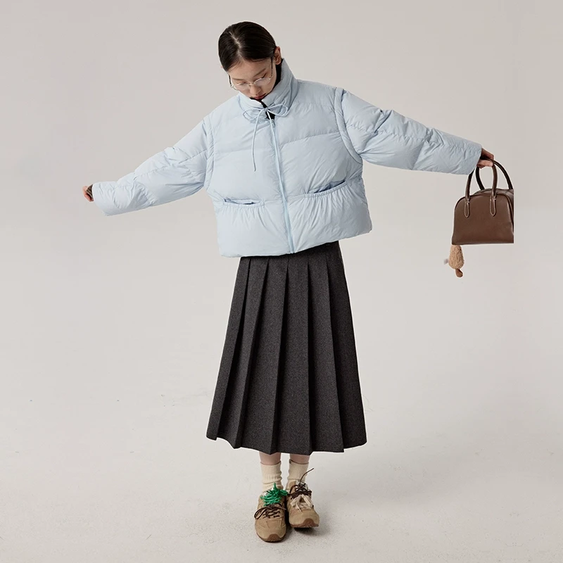 omont蛋挞家 三格保暖厚羽绒服2024冬季两穿羽绒马甲外套