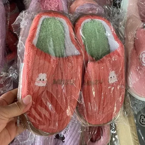 加厚加绒防滑厚底棉拖鞋情侣款冬季室内外可穿保暖居家