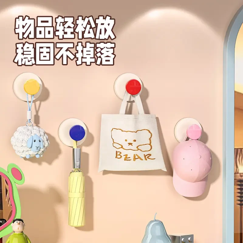 洛诺兔吸盘玄关挂钩强力承重粘胶免打孔入户门放钥匙神器帽子挂钩