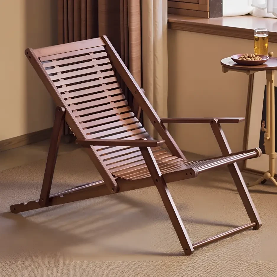 折叠躺椅家用休闲折叠椅午休靠背椅懒人午睡椅凉椅可调节楠竹坐椅