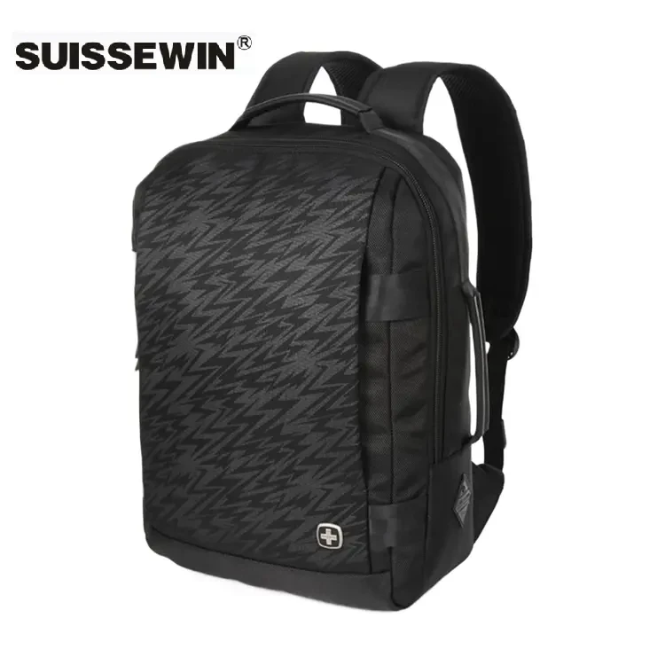 SUISSEWIN瑞士军刀休闲商务反光面时尚运动多功能背包男士SD7901