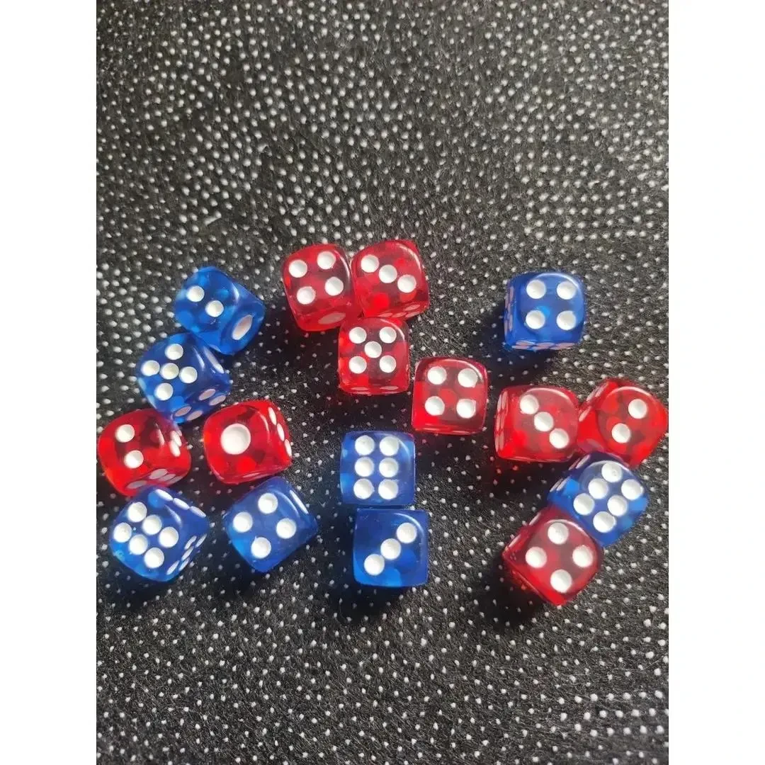 二门一体无脏色子透明色砸开无物一体注塑魔术道具 红蓝筛子 骰子