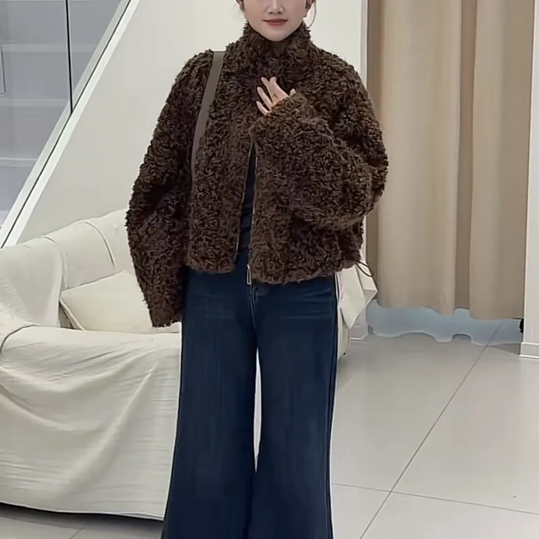 小个子加厚绒复合绒大喇叭裤