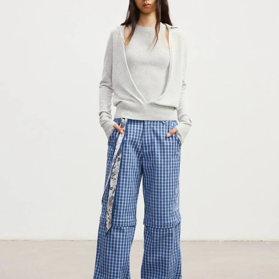 Howwell 25AW 微敞翻领 假两件式叠穿针织衫