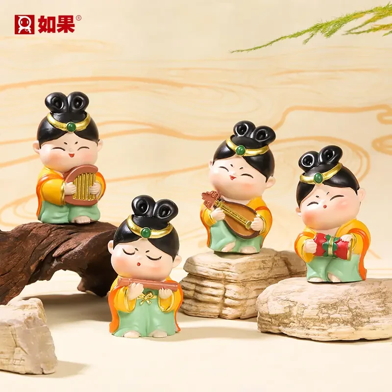 唐小圆敦煌飞天小摆件古风国潮装饰品旅游文创可爱治愈手办送女生