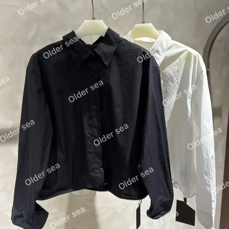 简约休闲宽松显瘦Polo领(领袖可自捏造型)长袖衬衫女秋季百搭上衣