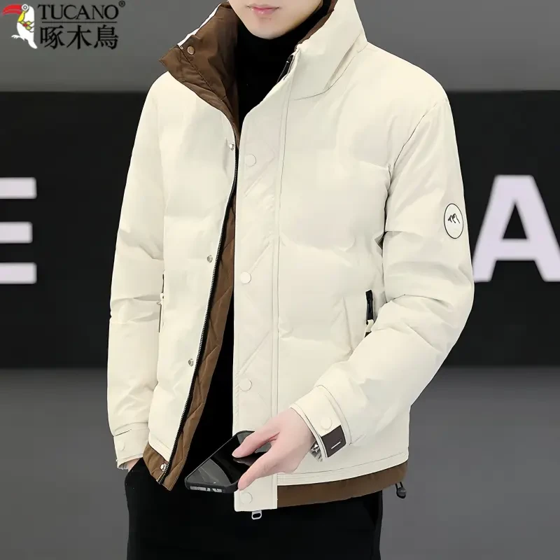 啄木鳥秋冬短款立领棉服男士时尚休闲潮流百搭帅气男款外套