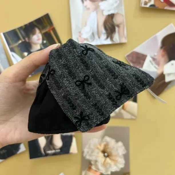 发夹抓夹覆古/宫廷饰品女时尚法式黑色针织日韩发卡