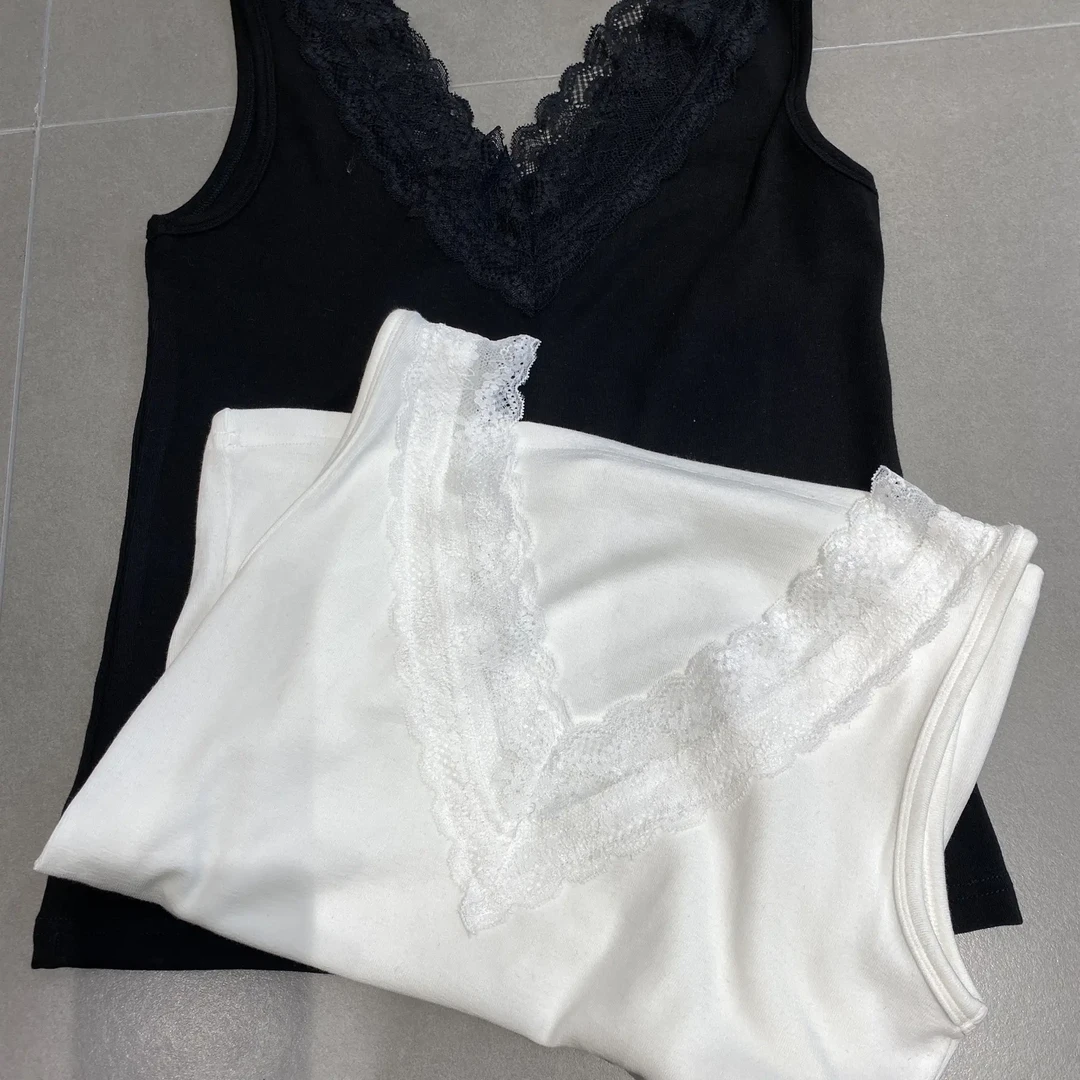 性感蕾丝边V领吊带背心轻奢气质百搭内搭打底衫女