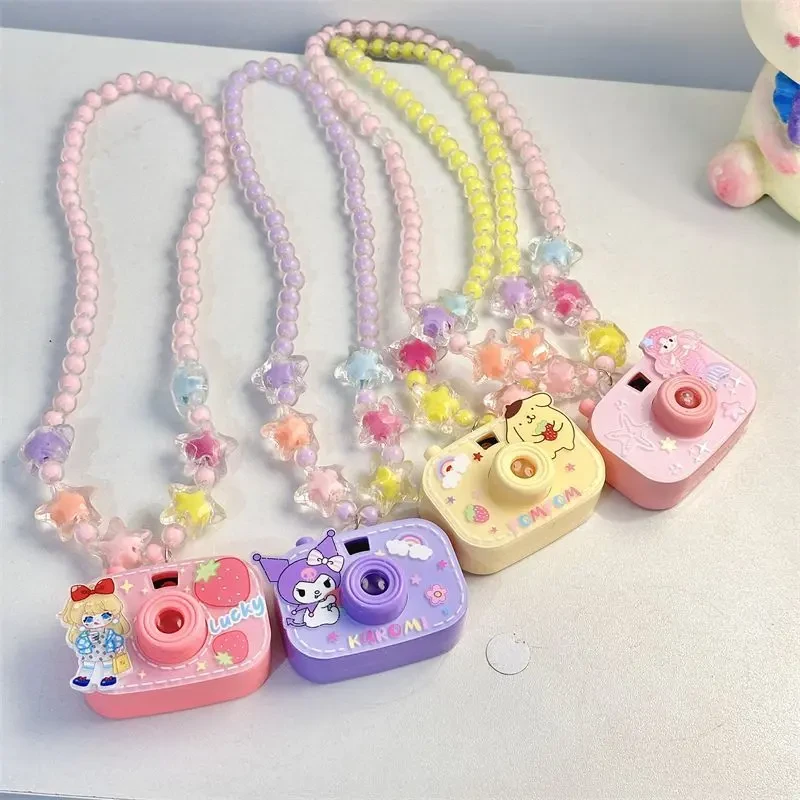 儿童投影相机项链儿童串珠项链首饰小女孩可爱发光玩具生日礼物