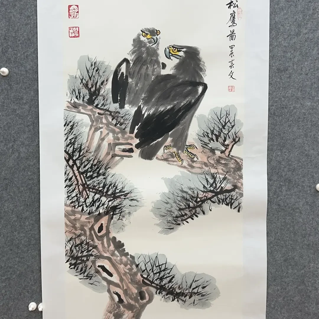 精品国画——徐春文——松鹰图雄风高瞻大展鸿图