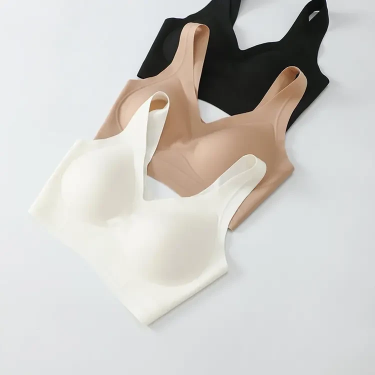 宽带粉底液内衣夏季裸感透气美背内衣果冻软支撑无钢圈聚拢文胸