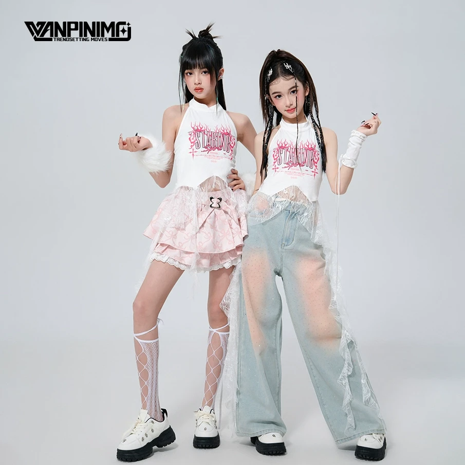 顽皮尼莫爵士舞女童服装夏女团jazz甜酷风儿童街舞套装潮酷演出服