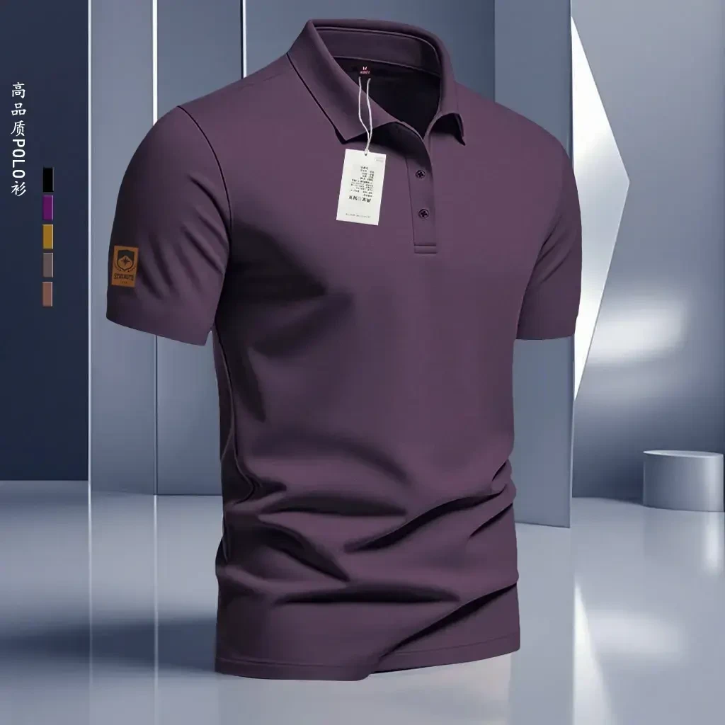 【厂家直销】高档男士100%新疆长绒棉短袖POLO衫商务翻领夏季半袖T