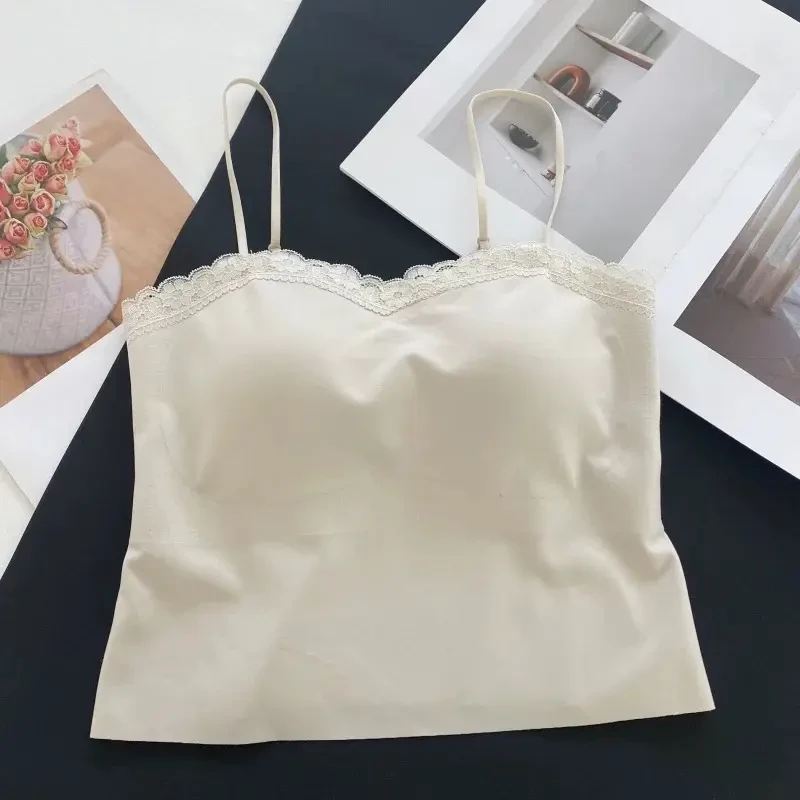 聚拢防走光美背蕾丝无痕无钢圈打底吊带背心
