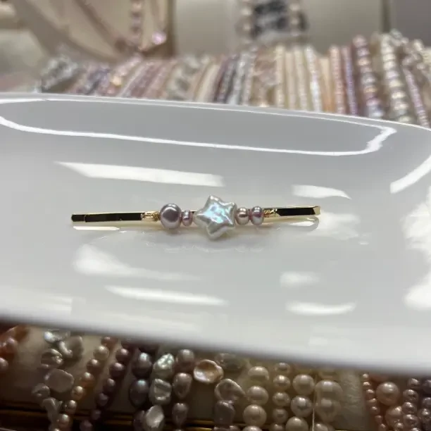 对夹少女风边夹森系女一字夹发夹饰品素款发饰紫色