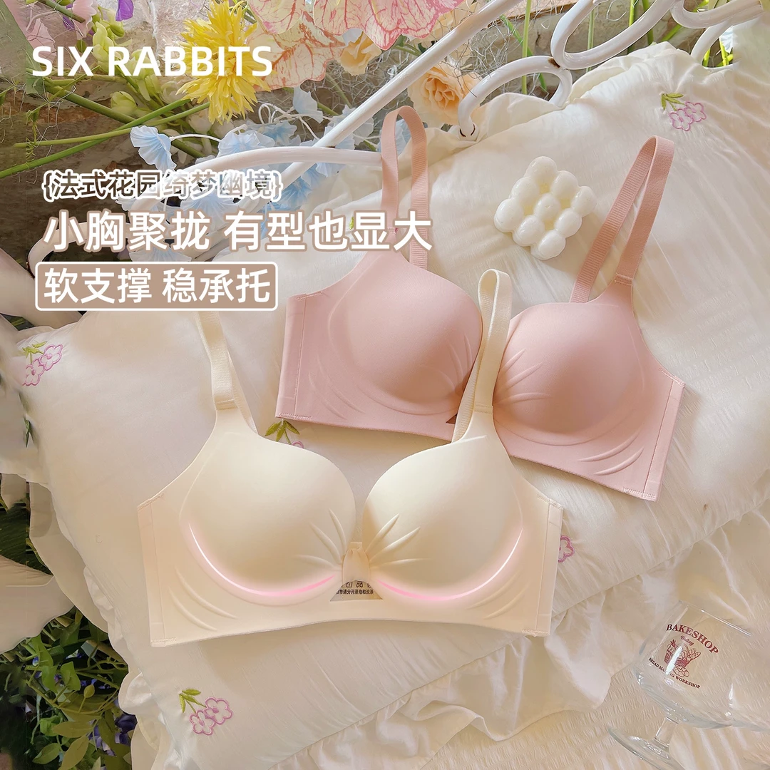 六只兔子小聚蛋内衣女小胸聚拢显大上托镂空文胸软支撑胸罩