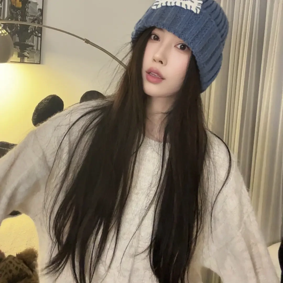 2025女秋冬针织帽男款冬季毛帽子ins百搭堆堆帽加厚