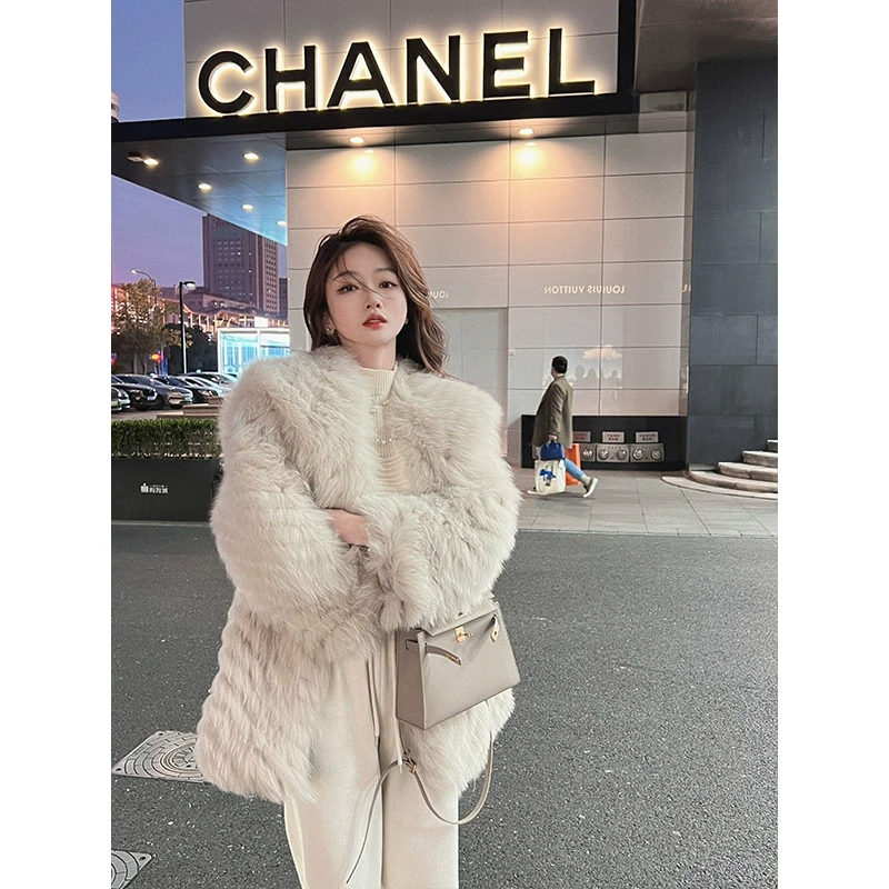 NMIOK QC清仓专场 高级感中长款粉色毛毛外套NMC5D193