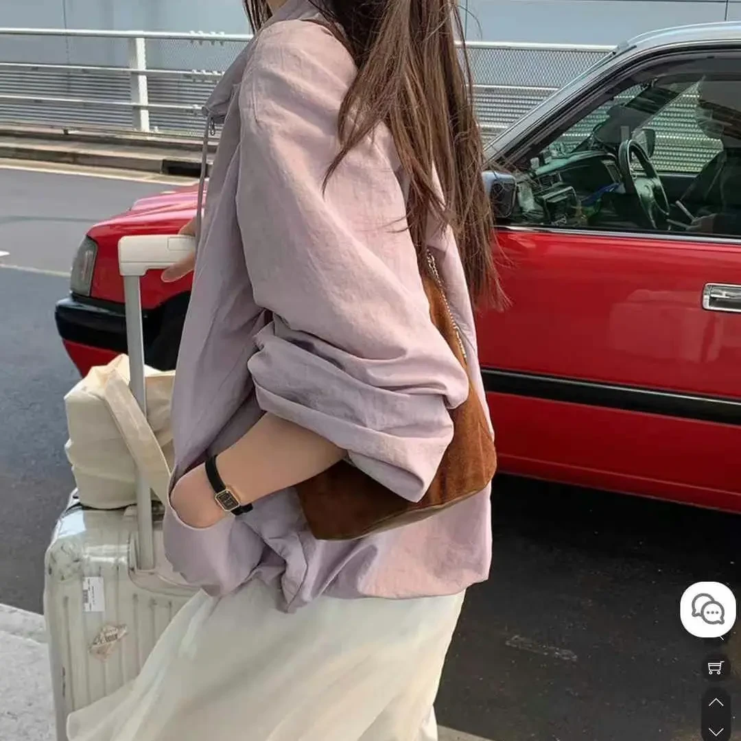 韩国东大门2025年春季新款ins风纯色套头拉链休闲冲锋衣