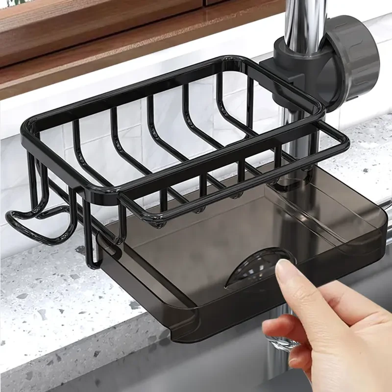 【厨房收纳】厨房水龙头置物架洗碗池菜池水槽家用沥水篮抹布收纳架