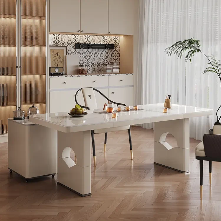 【工厂清货】轻奢岩板茶台办公室简约2024新款茶桌椅组合家用2米