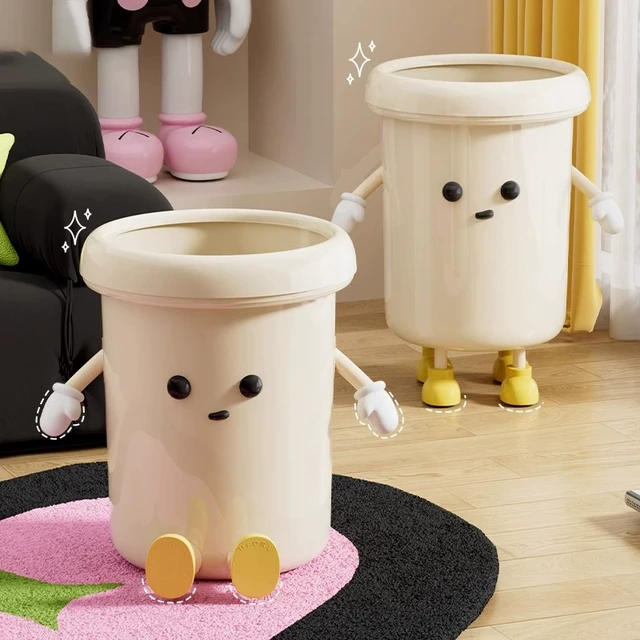 垃圾桶家用大号压圈无盖大口径高颜值可爱风厨房客厅卫生间垃圾筒