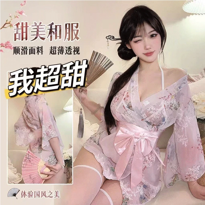 绯妃A【甜系和风】80-150斤可穿浪漫性感蕾丝轻奢修身睡衣家居服Z49