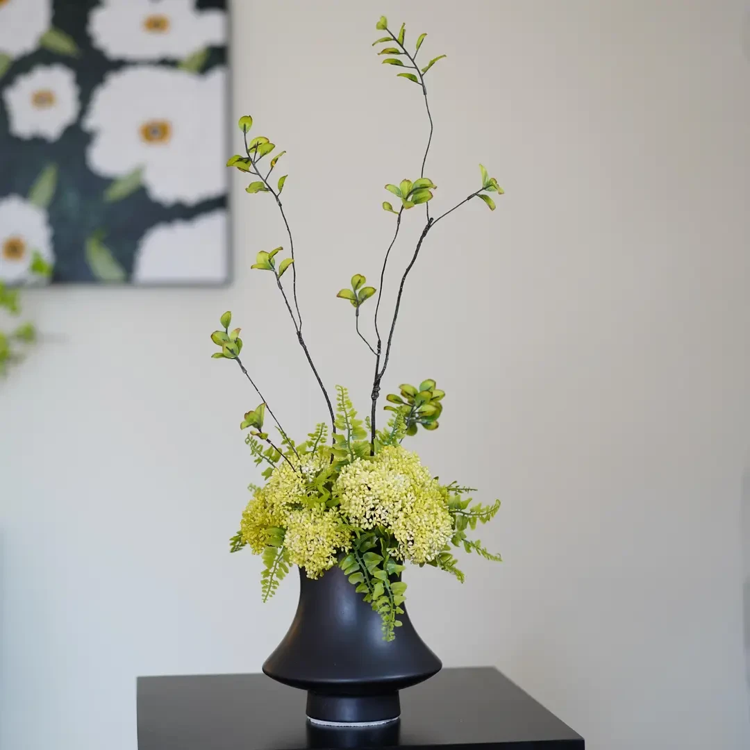 花屿星河|仿真花新中式侘寂风绿色森系花艺摆件客厅装饰设计感