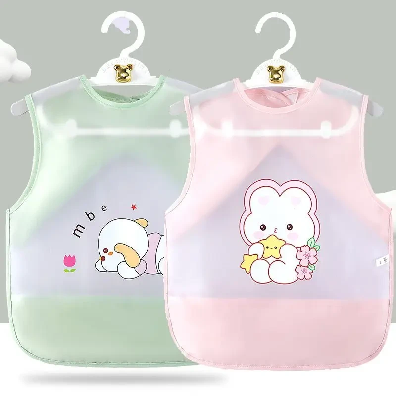 宝宝吃饭围兜儿童辅食罩衣防水防脏婴儿无袖反穿围裙护衣居家日用