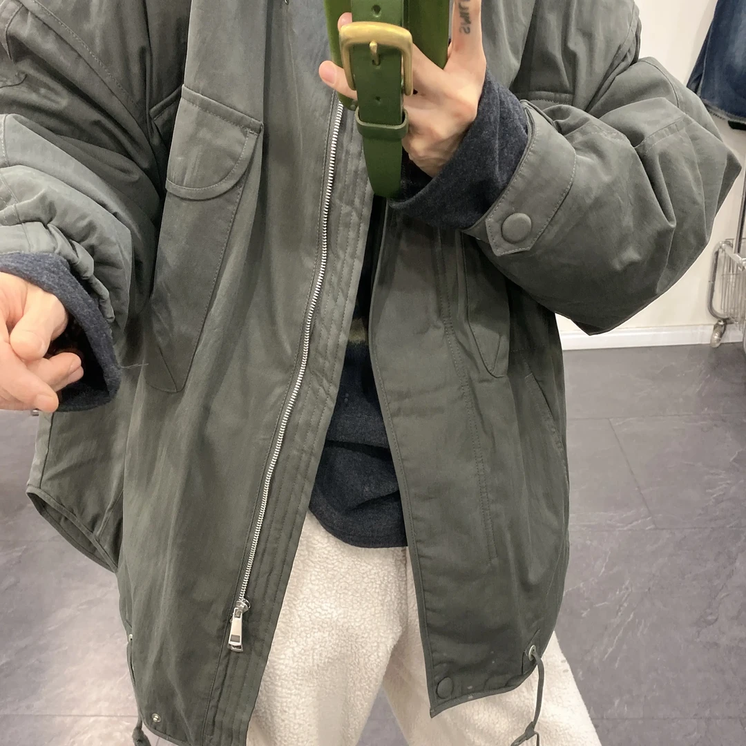 时尚宽松廓形冬季白鸭绒羽绒服外套情侣款