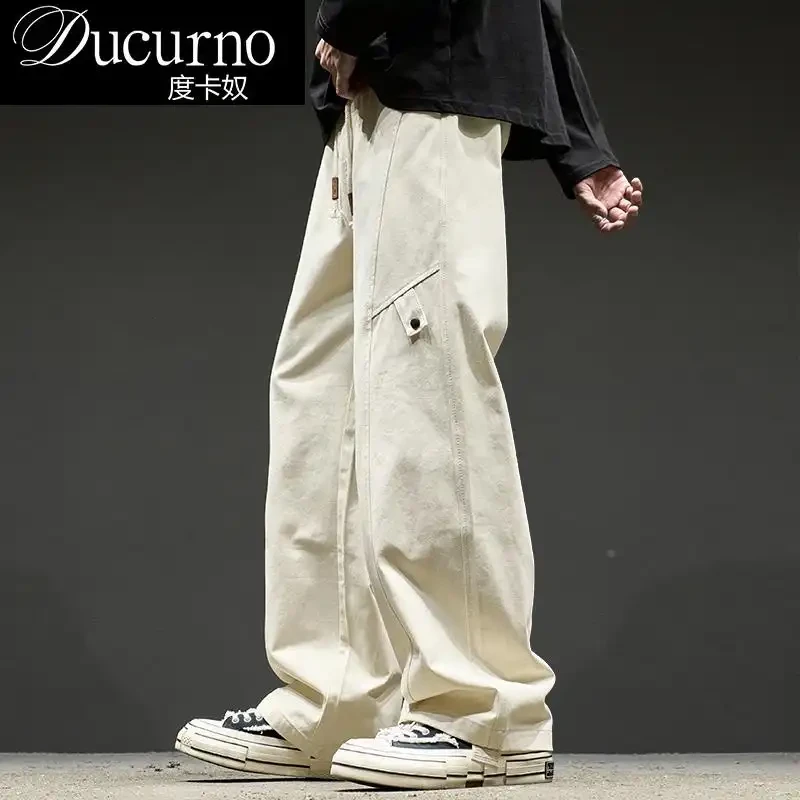 春秋美式工装裤男款士直筒宽松休闲长裤男生纯棉运动阔腿裤秋季潮