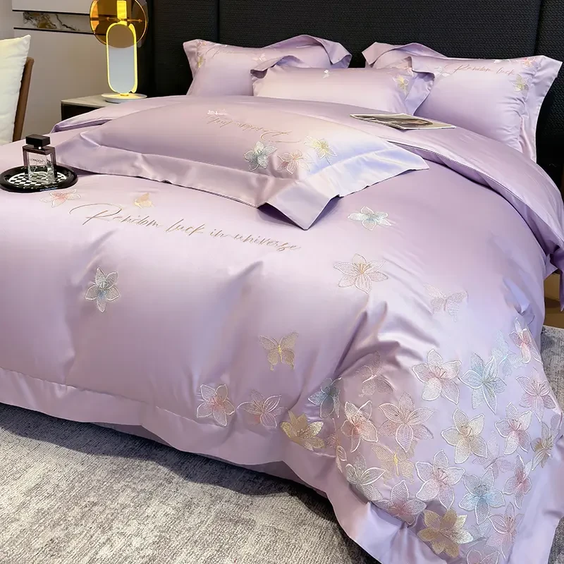 水星家纺200支澳棉正宗长绒棉四件套100%纯棉高档丝滑床品