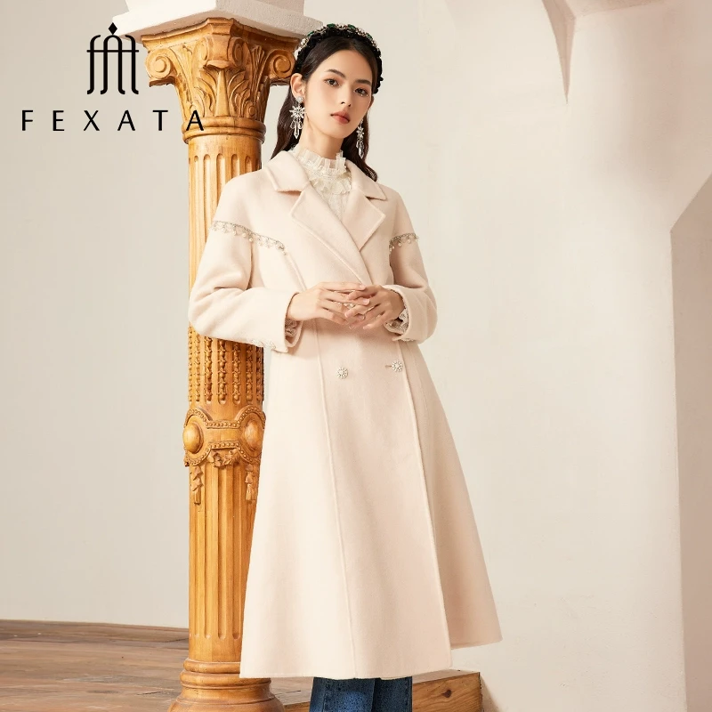 【诗语专属】FEXATA斐格思大衣女双面呢长款毛呢外套