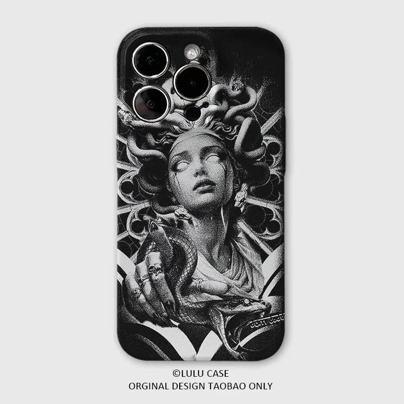 适用于iPhone16Promax欧美暗黑美杜莎15pro手机壳14pro个性xr小众