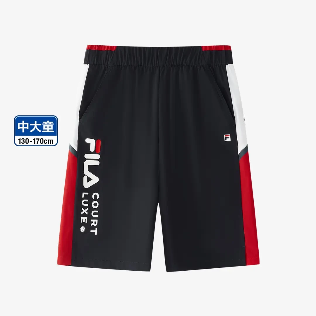 FILA斐乐儿童运动短裤夏季男大童透气舒适梭织五分裤K62B523801