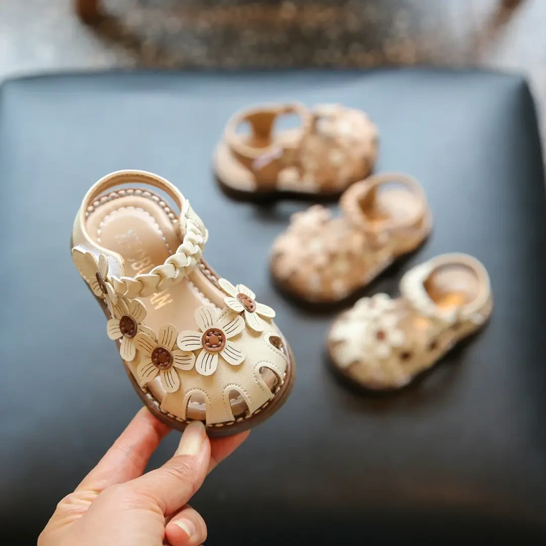 1-3岁宝宝夏季凉鞋婴儿软底学步鞋公主鞋儿童女童编织童包防滑707