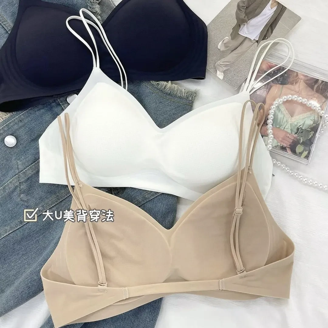 【超薄冰淇淋一根带美背】细带露背装透气舒适无痕凉感内衣文胸2704
