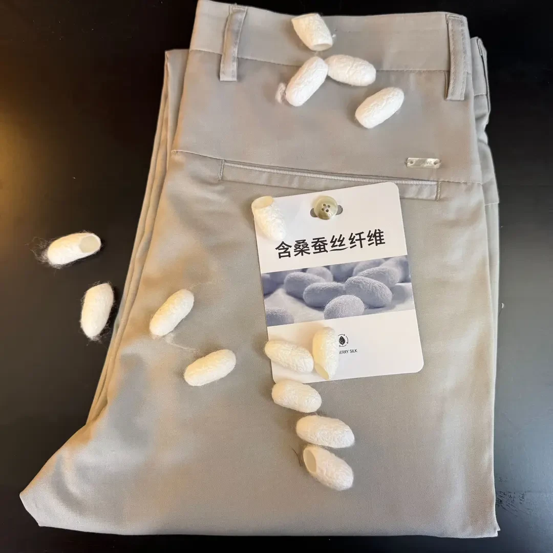 2025夏季高端（桑蚕丝）微弹男士薄款休闲裤-1