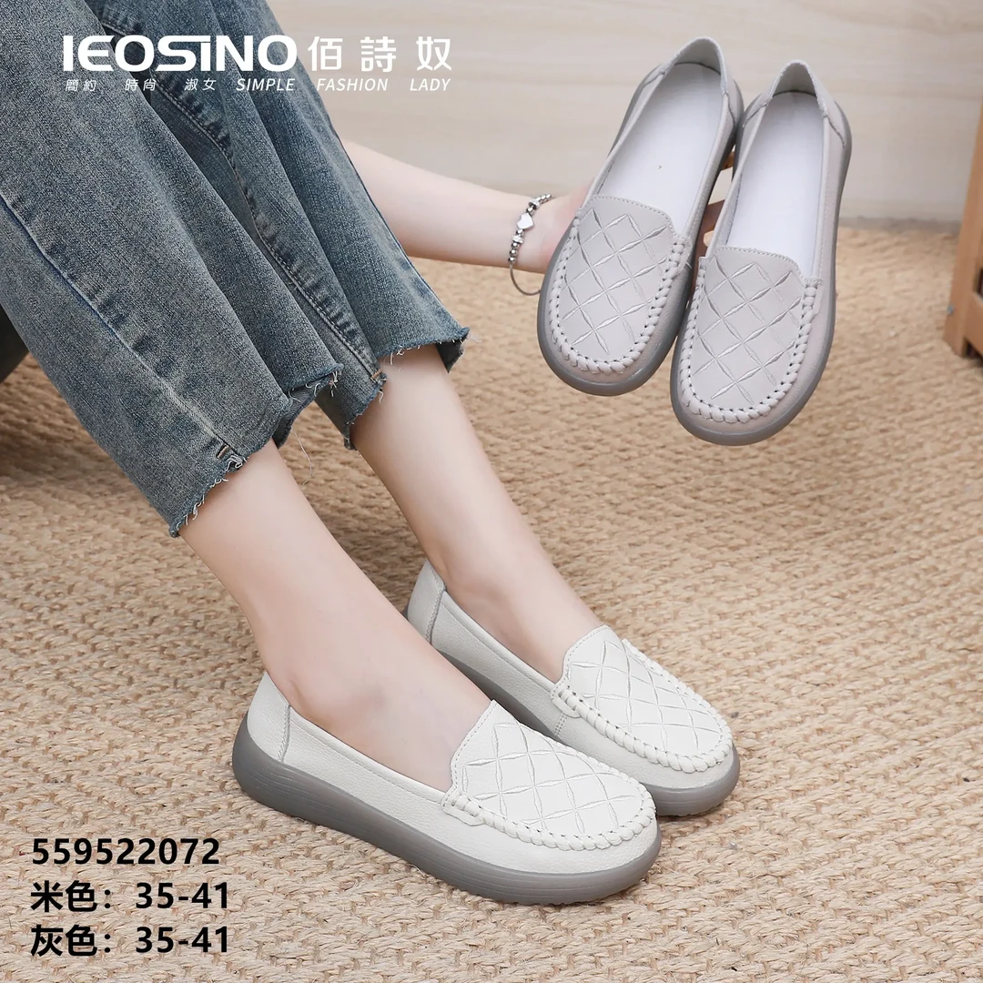 559522072豆豆鞋女2025春秋软面牛筋软底牛皮开车平底鞋