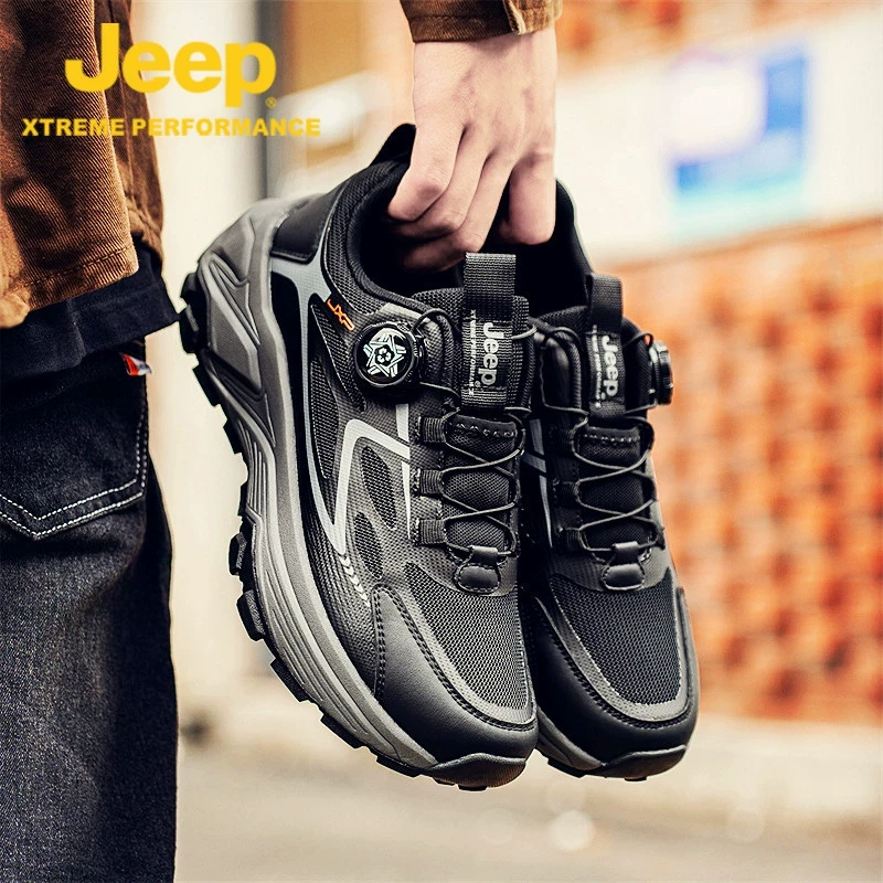 JEEP吉普运动鞋男鞋春季2025新款男款休闲厚底耐磨老爹鞋男士鞋子