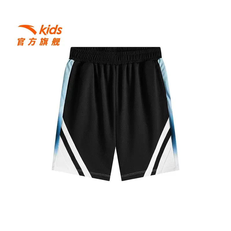 安踏儿童男大童针织五分裤2025年夏季新款透气百搭青少年男童短裤