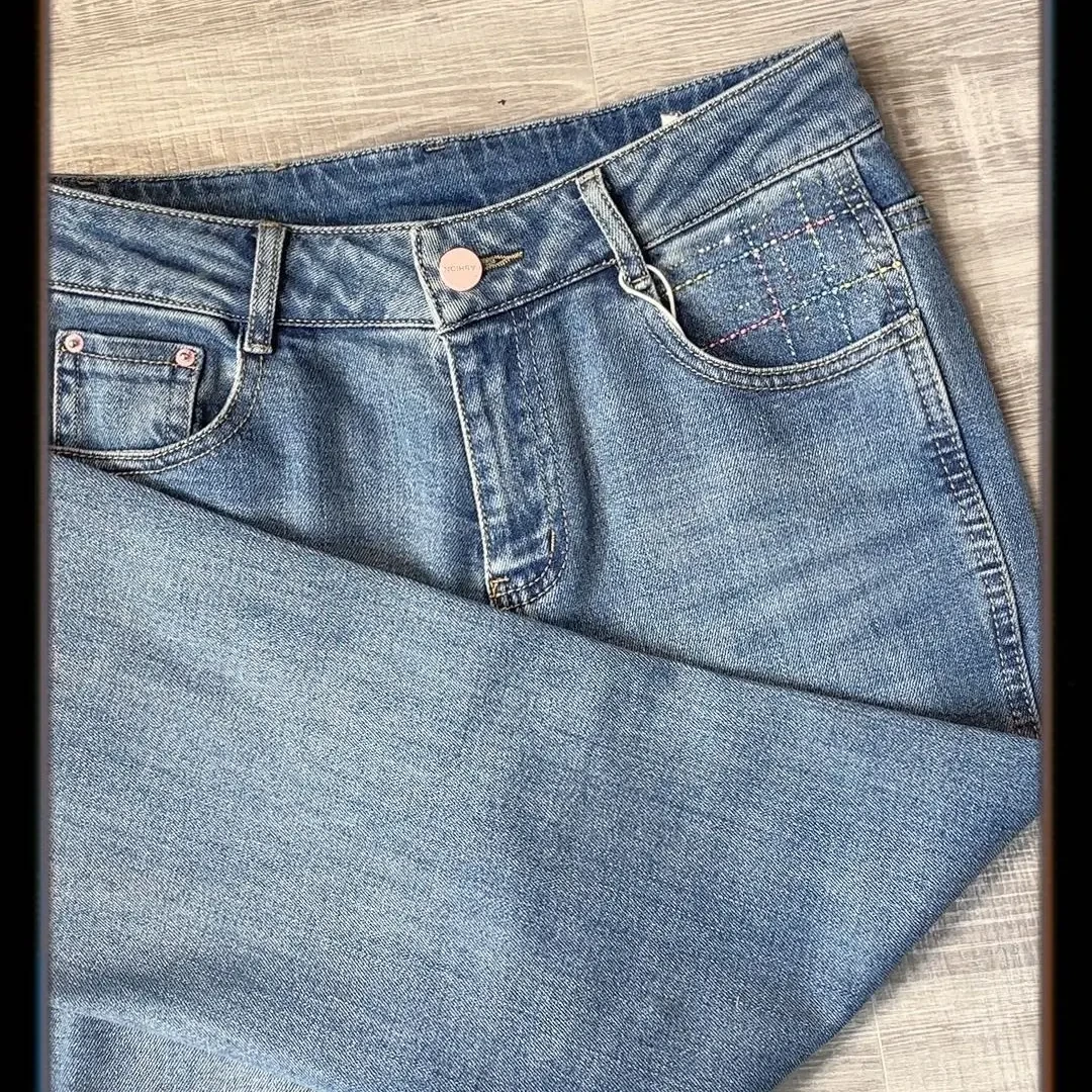 喇叭裤秋季长裤牛仔裤轻职风春季水洗男友风牛仔裤